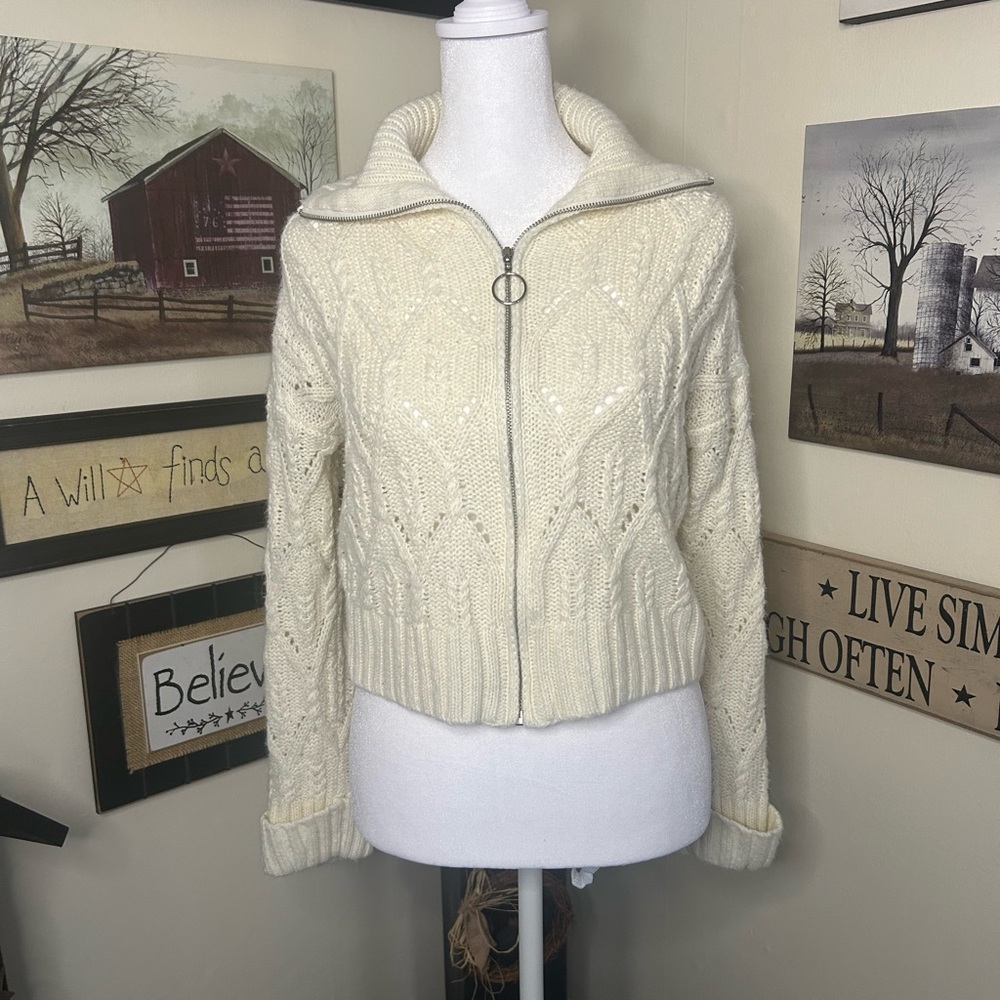 Pink Rose Cream Sweater